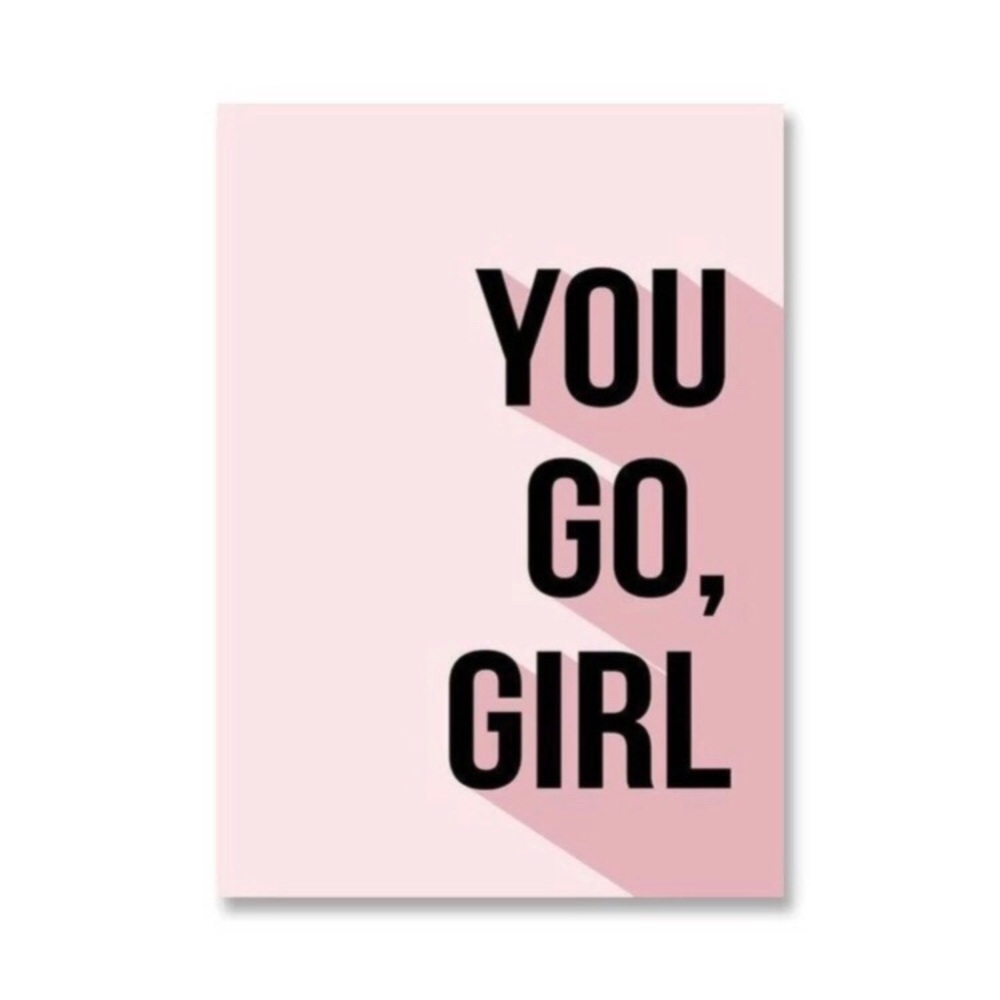 3/$30 YOU GO, GIRL pink + black wall art print decor unframed